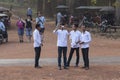 Young Khmers students Angor Wat