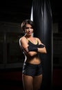 Young kickboxer woman