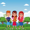 Young kids avatar carton character Royalty Free Stock Photo