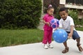 Young kids playing outside Royalty Free Stock Photo