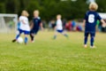 Young kids playing soccer Royalty Free Stock Photo