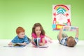 Young kids reading books Royalty Free Stock Photo