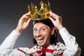 The young king businessman in royal concept Royalty Free Stock Photo