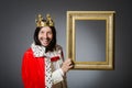 The young king businessman in royal concept Royalty Free Stock Photo