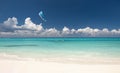 A young Kitesurfer sail on the Caribbean Ocean Mexico