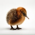 Detailed Landscape Photography Of Kiwi Bird On White Background