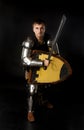 Young knight ready to fight Royalty Free Stock Photo