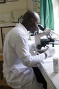 Young laboratory researcher in Africa