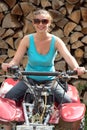 Young lady on ATV Royalty Free Stock Photo