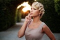 Young lady in beautiful alley