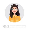 Young Lady With Headset Vector Character