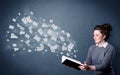 Young lady holding book