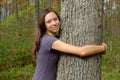 Young Lady Hugging Tree Royalty Free Stock Photo