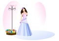 Young lady in prom dress, cdr vector