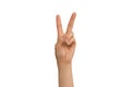 Young Lady's Left Hand V Sign