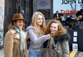 Young lady-singer and organizers of John Lennon 75th Anniversary Riga Festival