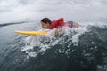 Young lady surfer Royalty Free Stock Photo