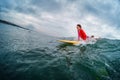 Young lady surfer Royalty Free Stock Photo