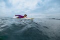 Young lady surfer Royalty Free Stock Photo