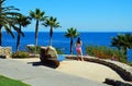 Young lady taking in ocean view at Heisler Park, Laguna Beach, CA Royalty Free Stock Photo