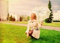 Young lady with umbrella Royalty Free Stock Photo