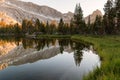 Young Lakes and Ragged Peak at sunset in Yosemite