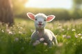 A young lamb on a white background - sheep