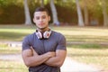 Young latin man runner running jogging sports training fitness Royalty Free Stock Photo