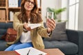 Young latin woman having psychology session consueling patient at clinic Royalty Free Stock Photo