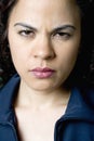 Young Latino woman angry