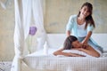 Young lesbian couple enjoying massage Royalty Free Stock Photo