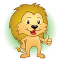 Young Lion Cub Character Giving Thumbs Up