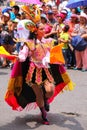 Young local woman performing during Festival of the Virgin de la