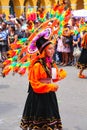 Young local woman performing during Festival of the Virgin de la