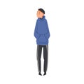 Young Lonely Guy Standing Alone Aside at Concert Vector Illustration Royalty Free Stock Photo