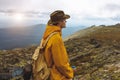 Young lonely man looking for the inspiration in landscape Royalty Free Stock Photo