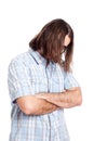 Young long haired man fashion portrait Royalty Free Stock Photo