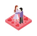 Young Love Couple Dance Isometric Style Design Royalty Free Stock Photo