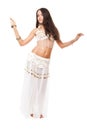 Young lovely woman belly dancer Royalty Free Stock Photo