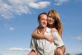 Young lovers piggy back Royalty Free Stock Photo