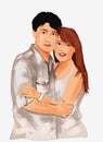 Young lovers wrapped in each other. Love, human, lifestyle, young couple, valentine celebration, greeting card, valentine,