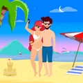 Young Loving Couple on Leisure at Tropical Island Royalty Free Stock Photo