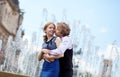 Young loving couple in Paris kissing Royalty Free Stock Photo