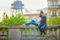 Young loving couple in Paris Royalty Free Stock Photo