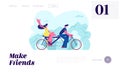 Young Loving Couple Ride Tandem Bicycle. Summer Time Vacation Sparetime, Leisure, Romantic Voyage. Love Relations. Bike Cycling Royalty Free Stock Photo