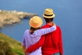 Young loving couple on scenic sea vacation Royalty Free Stock Photo