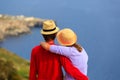 Young loving couple on scenic sea vacation Royalty Free Stock Photo