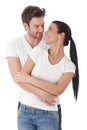 Young loving couple smiling happily Royalty Free Stock Photo