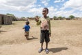 Young Maasai children in their village