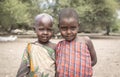 Young maasai kids in a village